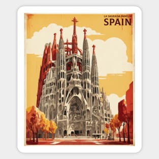 La Sagrada Familia Spain Travel Tourism Retro Vintage Sticker